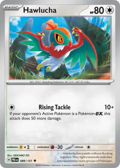 Hawlucha 089/131 Uncommon card from Prismatic Evolutions