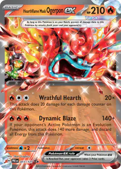 Hearthflame Mask Ogerpon ex 017/131 Double Rare card from Prismatic Evolutions