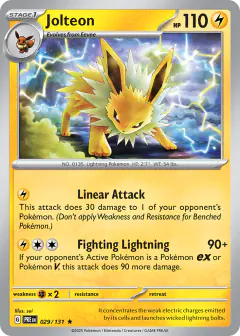 Jolteon 029/131 Rare card from Prismatic Evolutions