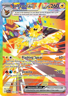 Jolteon ex 153/131 Special Illustration Rare card from Prismatic Evolutions