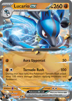 Lucario ex 051/131 Double Rare card from Prismatic Evolutions
