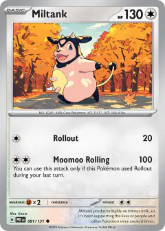 Miltank 081/131 Common card from Prismatic Evolutions