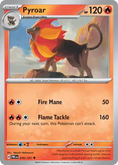 Pyroar 016/131 Uncommon card from Prismatic Evolutions
