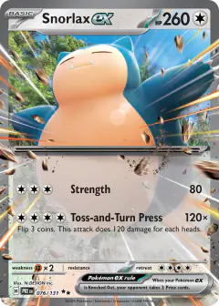 Snorlax ex 076/131 Double Rare card from Prismatic Evolutions