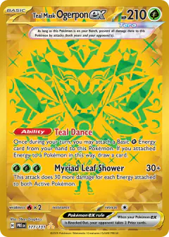 Teal Mask Ogerpon ex 177/131 Hyper Rare card from Prismatic Evolutions