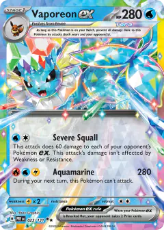 Vaporeon ex 023/131 Double Rare card from Prismatic Evolutions