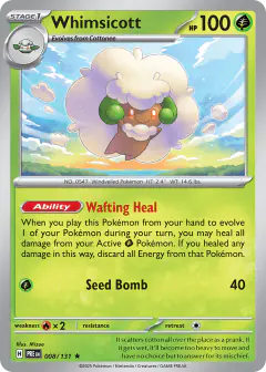Whimsicott 008/131 Rare card from Prismatic Evolutions