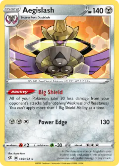 Aegislash 135/192 Rare card from Rebel Clash