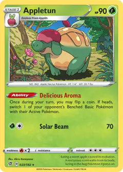 Appletun 023/192 Rare Holo card from Rebel Clash