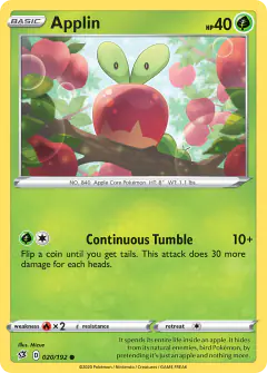 Applin 020/192 Common card from Rebel Clash