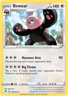 Bewear 150/192 Uncommon card from Rebel Clash