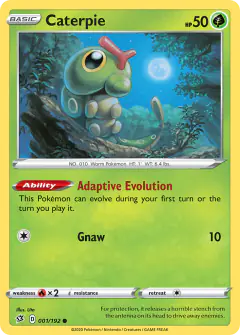 Caterpie 001/192 Common card from Rebel Clash