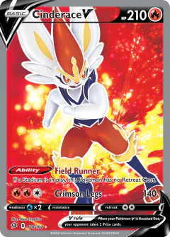Cinderace V 178/192 Rare Ultra card from Rebel Clash