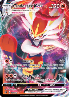 Cinderace VMAX 036/192 Rare Holo VMAX card from Rebel Clash