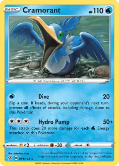 Cramorant 051/192 Rare card from Rebel Clash