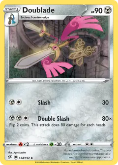 Doublade 134/192 Uncommon card from Rebel Clash