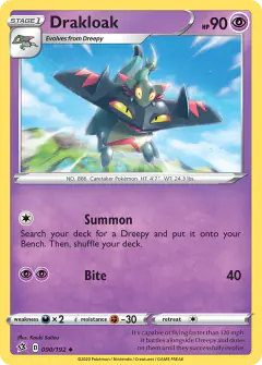 Drakloak 090/192 Uncommon card from Rebel Clash