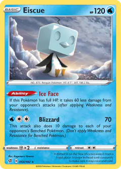 Eiscue 054/192 Rare Holo card from Rebel Clash