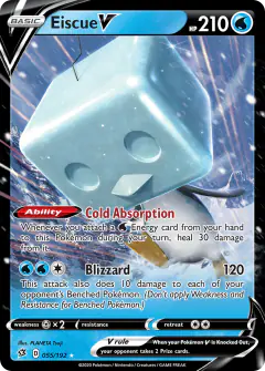 Eiscue V 055/192 Rare Holo V card from Rebel Clash