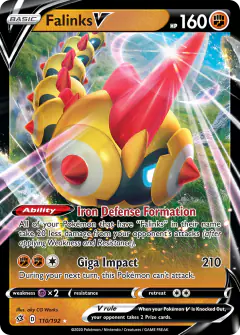 Falinks V 110/192 Rare Holo V card from Rebel Clash
