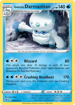 Galarian Darmanitan 048/192 Rare card from Rebel Clash