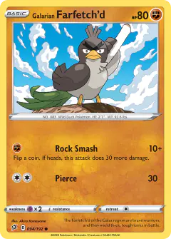 Galarian Farfetch'd 094/192 Common card from Rebel Clash