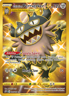Galarian Perrserker 205/192 Rare Secret card from Rebel Clash