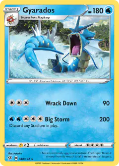 Gyarados 040/192 Rare Holo card from Rebel Clash