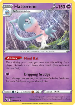 Hatterene 085/192 Rare Holo card from Rebel Clash