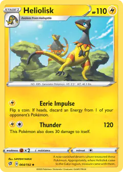 Heliolisk 064/192 Uncommon card from Rebel Clash
