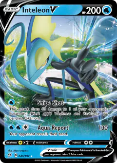 Inteleon V 049/192 Rare Holo V card from Rebel Clash