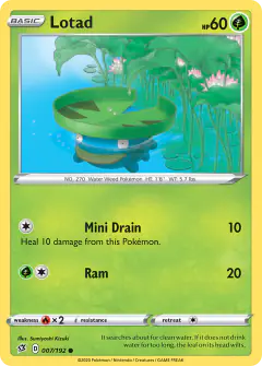 Lotad 007/192 Common card from Rebel Clash