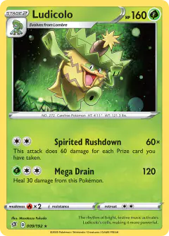 Ludicolo 009/192 Rare card from Rebel Clash