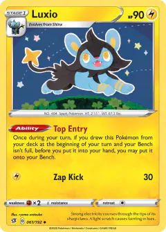 Luxio 061/192 Uncommon card from Rebel Clash