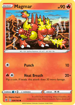 Magmar 029/192 Common card from Rebel Clash