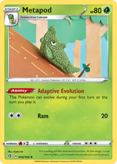 Metapod 002/192 Uncommon card from Rebel Clash