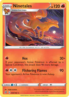 Ninetales 025/192 Rare card from Rebel Clash