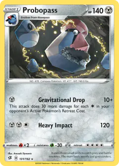 Probopass 131/192 Rare card from Rebel Clash