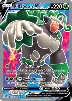 Rillaboom V 175/192 Rare Ultra card from Rebel Clash