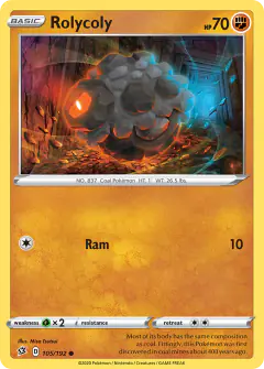 Rolycoly 105/192 Common card from Rebel Clash
