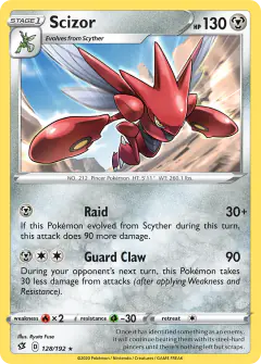 Scizor 128/192 Rare card from Rebel Clash