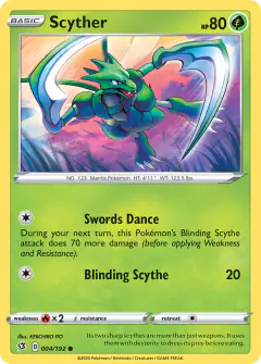 Scyther 004/192 Common card from Rebel Clash