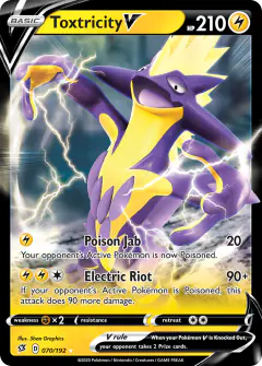 Toxtricity V 070/192 Rare Holo V card from Rebel Clash