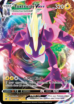 Toxtricity VMAX 071/192 Rare Holo VMAX card from Rebel Clash