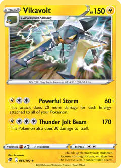 Vikavolt 066/192 Rare Holo card from Rebel Clash