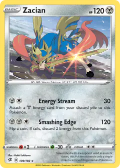 Zacian 139/192 Rare card from Rebel Clash