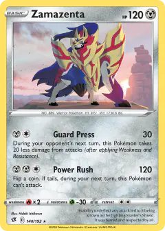 Zamazenta 140/192 Rare card from Rebel Clash