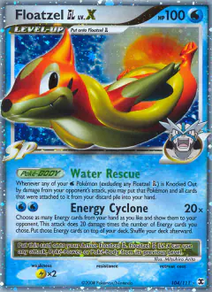 Floatzel GL LV.X 104/111 Rare Holo LV.X card from Rising Rivals