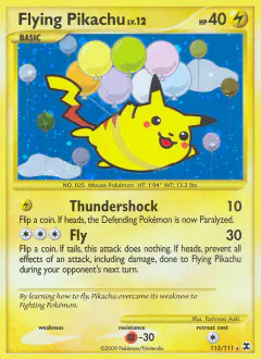 Flying Pikachu 113/111 Rare Secret card from Rising Rivals