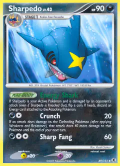 Sharpedo 49/111 Uncommon card from Rising Rivals